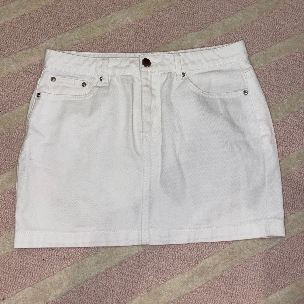 White Jean Skirt